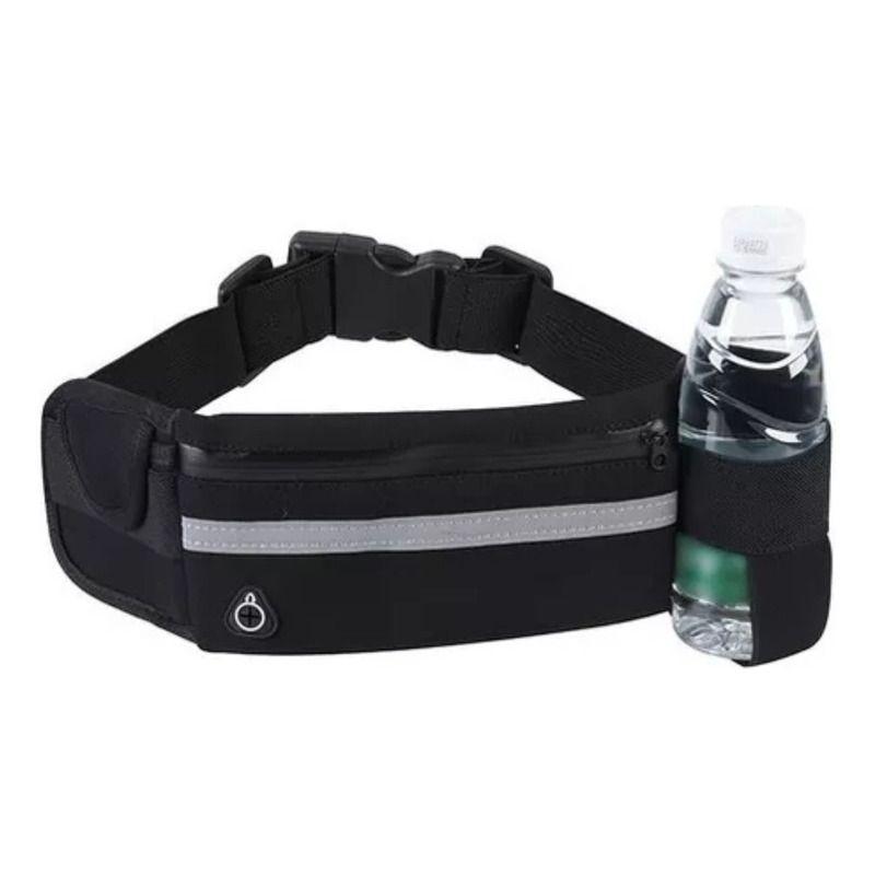 Adjustable Sports Waist Bag Belt With Water Bottle Holder, Earphones Holder, Phone Holder, Safety Reflector Waterproof Gym Bag For Cycling, Jogging, Hiking & Running Bag Phone Pouch/ Sports Bag-Unisex