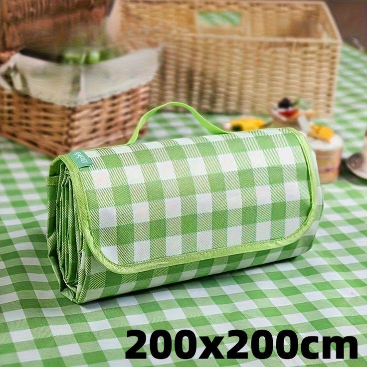 Foldable and Waterproof Picnic Mat for Outdoors or Camping, Picnic Blanket/ Camping Floor Carpet/ Beach Blanket, Tent, Meadow Mat, Park Grass Mat, Yoga Mat, Foldable Sleeping Pillow - LARGE 200x200cm