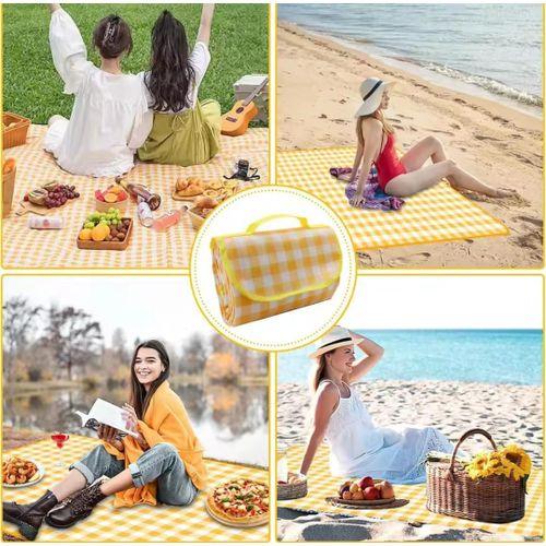 Foldable and Waterproof Picnic Mat for Outdoors or Camping, Picnic Blanket/ Camping Floor Carpet/ Beach Blanket, Tent, Meadow Mat, Park Grass Mat, Yoga Mat, Foldable Sleeping Pillow - LARGE 200x200cm