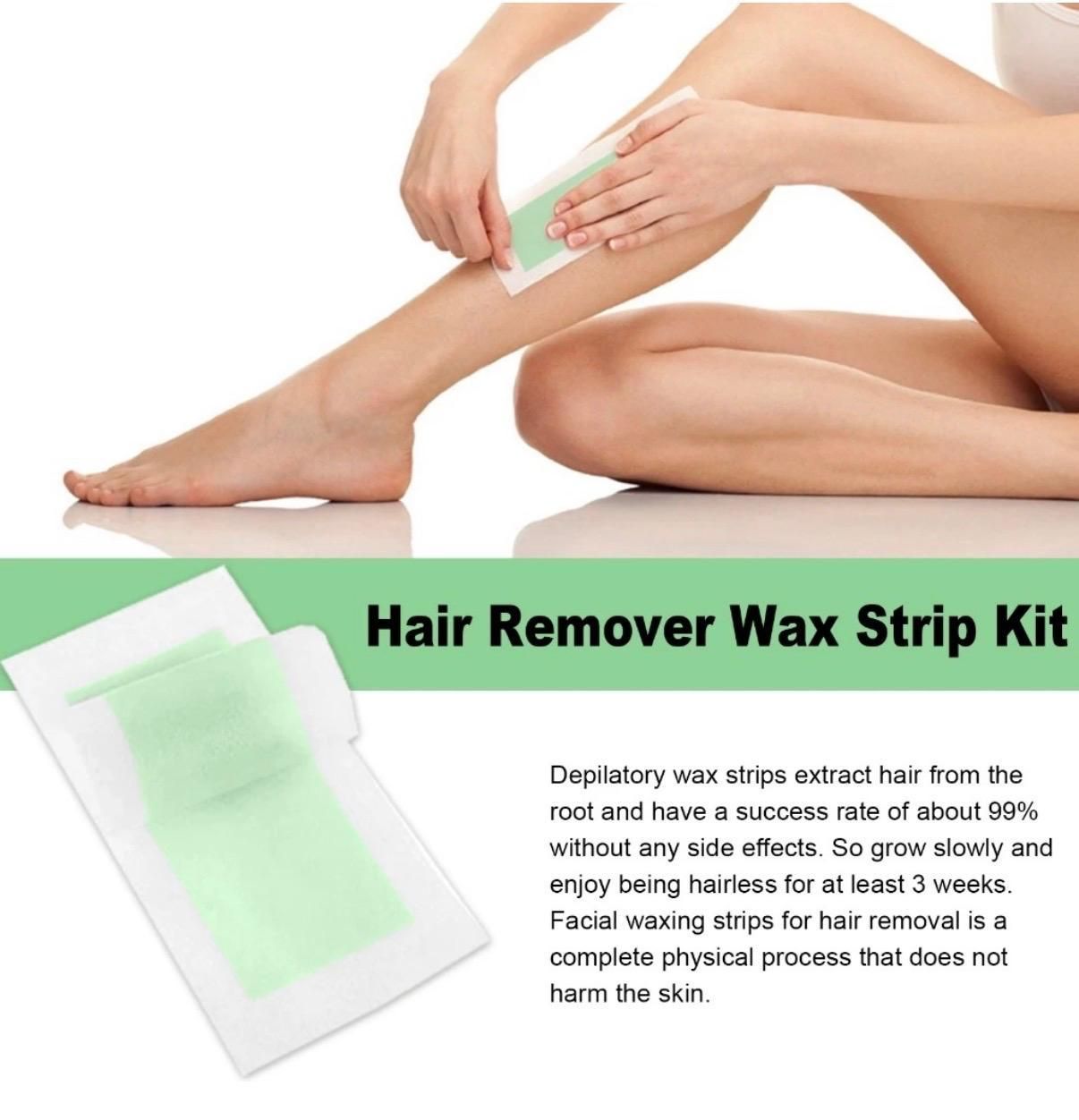 40Pcs Waxing Hair Removal Strips -20 Double Sided Wax Strips Waxing Hair Removal Kit for Face, Legs, Armpit, Back, Chest, Eyebrows, Bikini Depilatory Wax Hair Removal Sticker Body Hair Removal