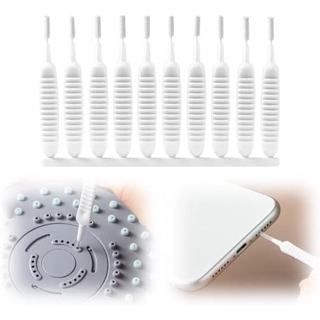 10 PCS Shower Nozzle Cleaning Brushes Pack, Anti-clogging Shower Head Bristle Cleaning Brush Pore Gap Cleaning Brushes for Shower Head, Faucet, Keyboard gaps Cleaner, Sink, Phone Hole Bathroom Brush