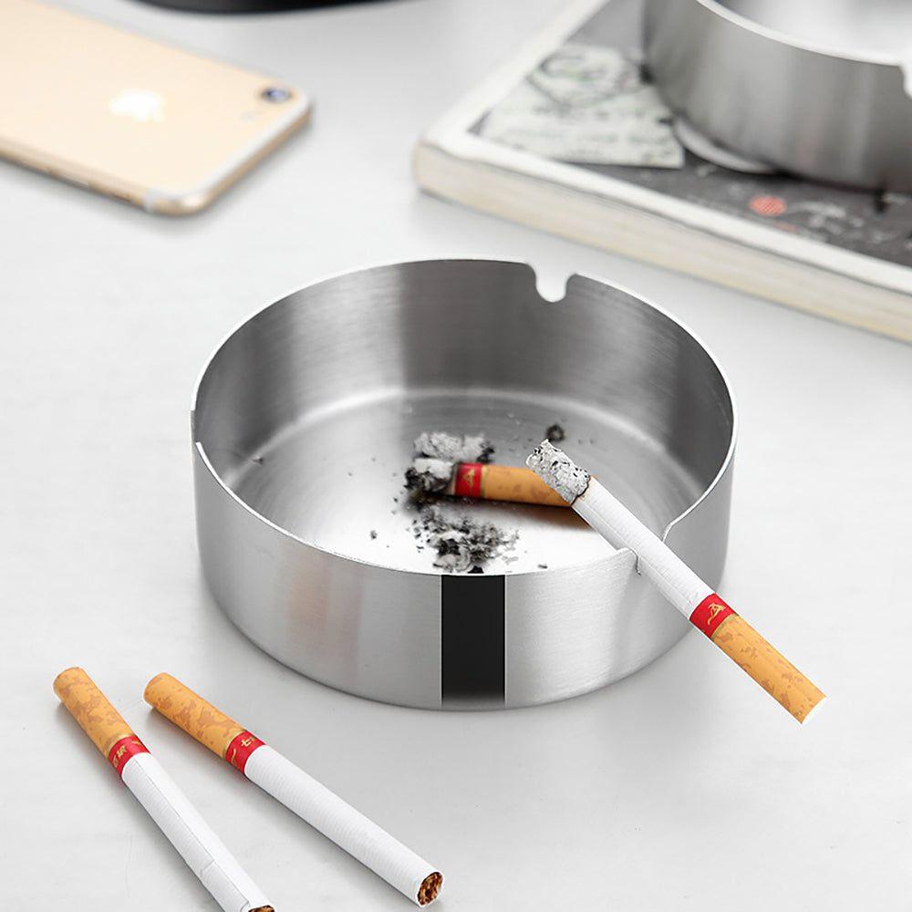 Decorative Ash Tray Stainless Steel Hollow Out Ashtray Cigarette Ashtray Home Decoration for Hotel, Restaurant, Cafes, Balcony, Bar, Office, - Indoor &  Outdoor Use