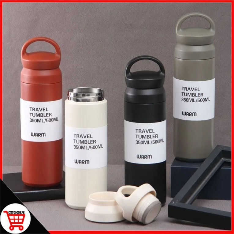 500ML Double Wall Vacuum Flask Unbreakable Sports Water Bottle Insulated Thermocup Leak-proof, Air-tight Coffee Mug Coffee Cup Thermos Flask Travel Tumbler Stainless Steel Thermos Bottle Hot & Cold