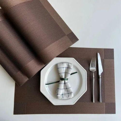 6pc PVC Dining Table Mats Heat Resistant Non-Slip Place Mats, Stain Resistant Placemats for Home, Hotel, Restaurant Kitchen Table Mats Home Decoration