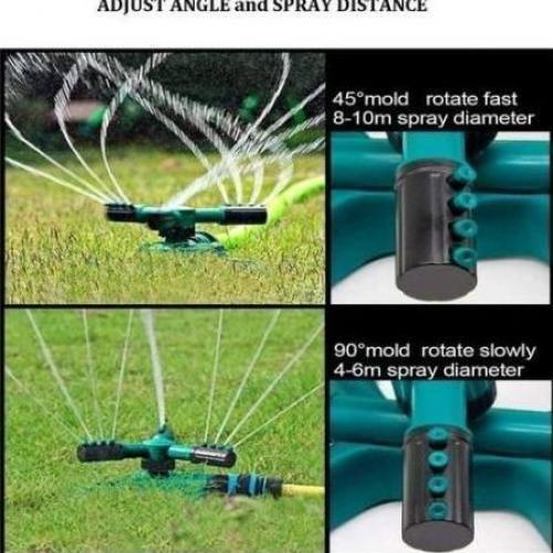 360 Degrees Automatic Rotating Garden Sprinkler Adjustable 3 Nozzles Water Saving Atomizing Garden Irrigation Yard Lawn Spray Head