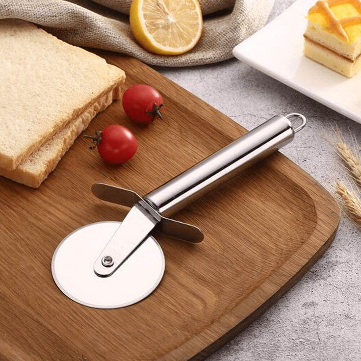 Pizza Cutter Stainless Steel Dough Wheel Roller Pastry Dough Cutter Cheese Cutter Pizza Knife Divider Slicer Kitchen Baking CuttingTool