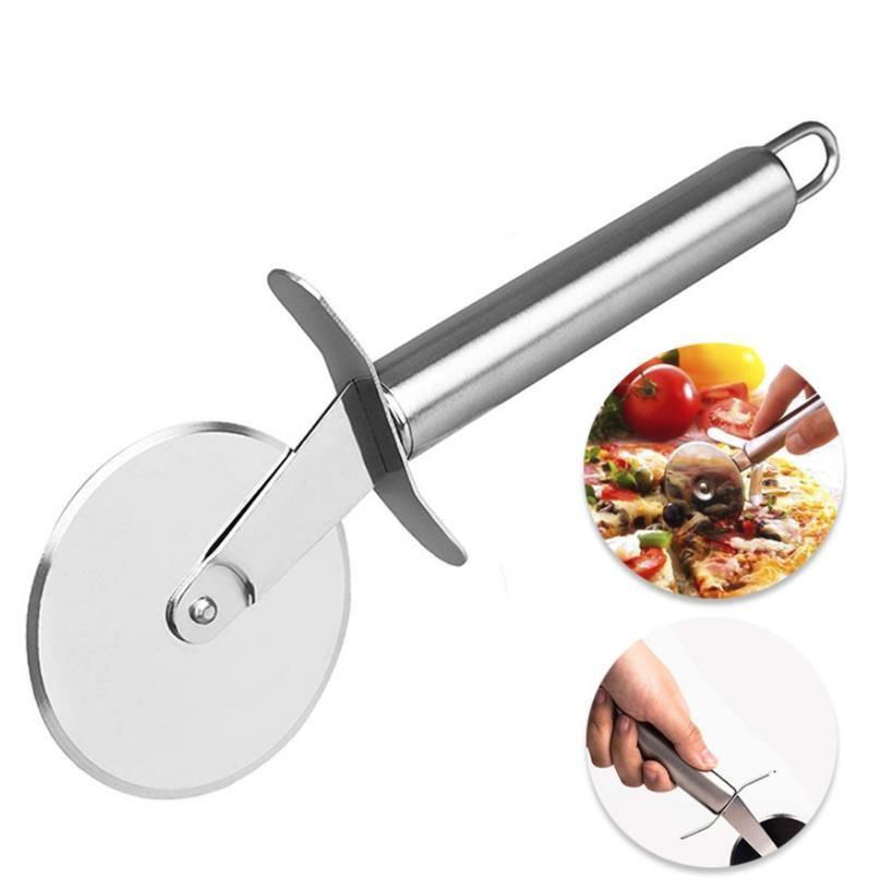 Pizza Cutter Stainless Steel Dough Wheel Roller Pastry Dough Cutter Cheese Cutter Pizza Knife Divider Slicer Kitchen Baking CuttingTool