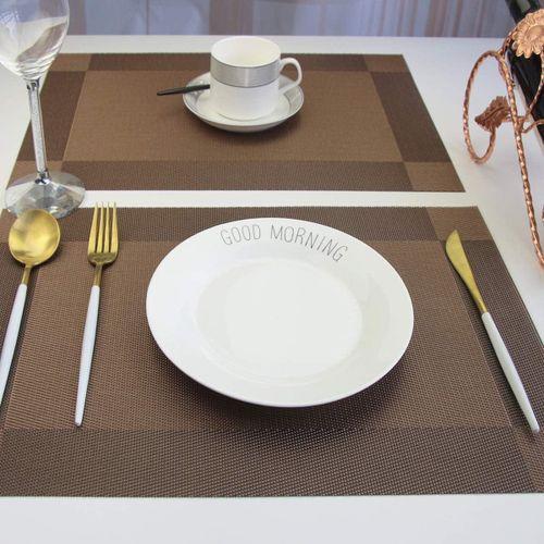 6pc PVC Dining Table Mats Heat Resistant Non-Slip Place Mats, Stain Resistant Placemats for Home, Hotel, Restaurant Kitchen Table Mat Home Decoration
