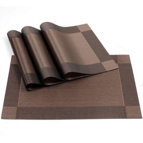 6pc PVC Dining Table Mats Heat Resistant Non-Slip Place Mats, Stain Resistant Placemats for Home, Hotel, Restaurant Kitchen Table Mat Home Decoration