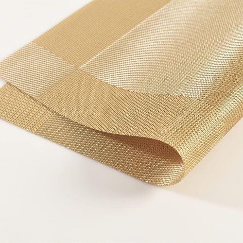 6pc PVC Dining Table Mats Heat Resistant Non-Slip Place Mats, Gold Stain Resistant Placemats for Home, Hotel, Restaurant Kitchen Table Mats Home Decoration