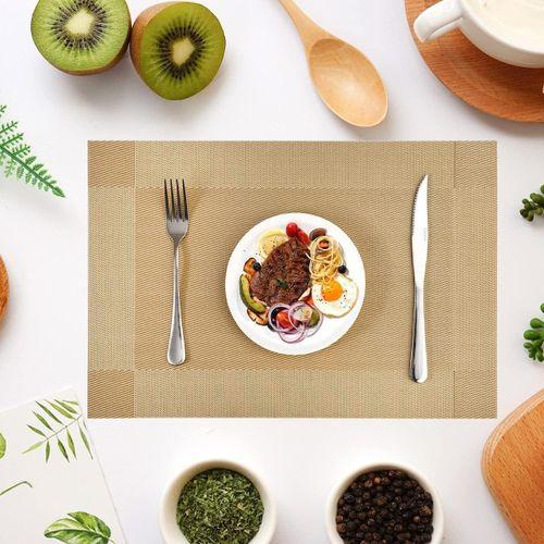 6pc PVC Dining Table Mats Heat Resistant Non-Slip Place Mats, Gold Stain Resistant Placemats for Home, Hotel, Restaurant Kitchen Table Mats Home Decoration