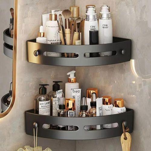 No Drill Bathroom Corner Shelf Shower Caddy Wall Mounted Bathroom Shelf Organizer Kitchen/Toilet Storage Rack Makeup Organizer Cosmetic Storage Tissue Holder Shelf/ Bathroom Storage Rack