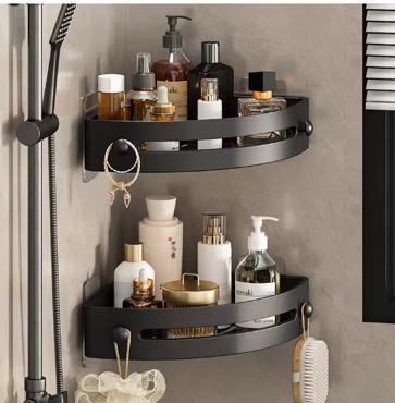 No Drill Bathroom Corner Shelf Shower Caddy Wall Mounted Bathroom Shelf Organizer Kitchen/Toilet Storage Rack Makeup Organizer Cosmetic Storage Tissue Holder Shelf/ Bathroom Storage Rack