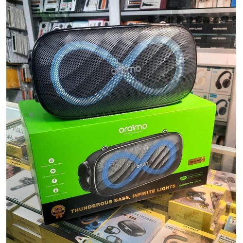 🎶🎵INFINITE PRO MUSIC🎵🔅Oraimo SpaceBox Pro OBS-682 Portable Wireless Speaker – Ultimate Sound.Bluetooth Version: 5.0
Speaker Output: 2 × 10W
Battery Capacity: 2000mAh
Playtime: Up to 6 hours
Chargi