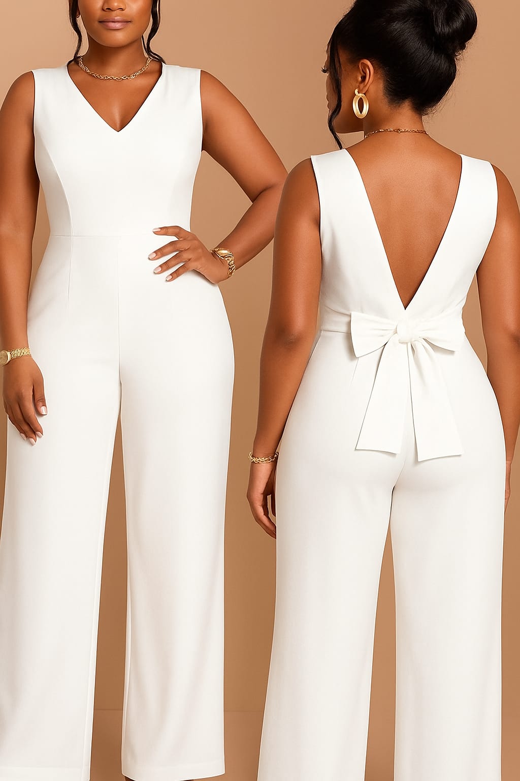 Elegant Sleeveless Wide-Leg Jumpsuit