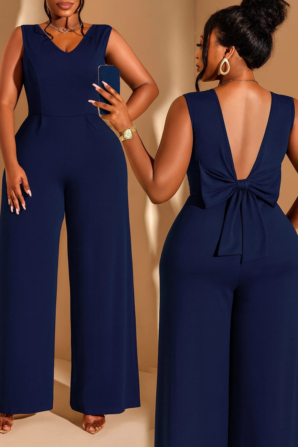 Elegant Sleeveless Wide-Leg Jumpsuit