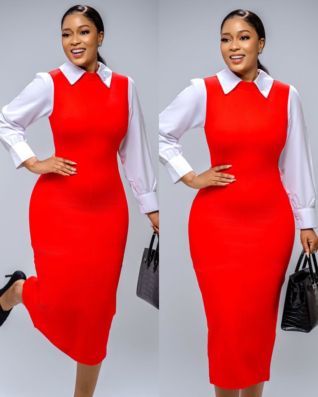 Elegant Official Heavy Cotton Collared Bodycon dress for Ladies