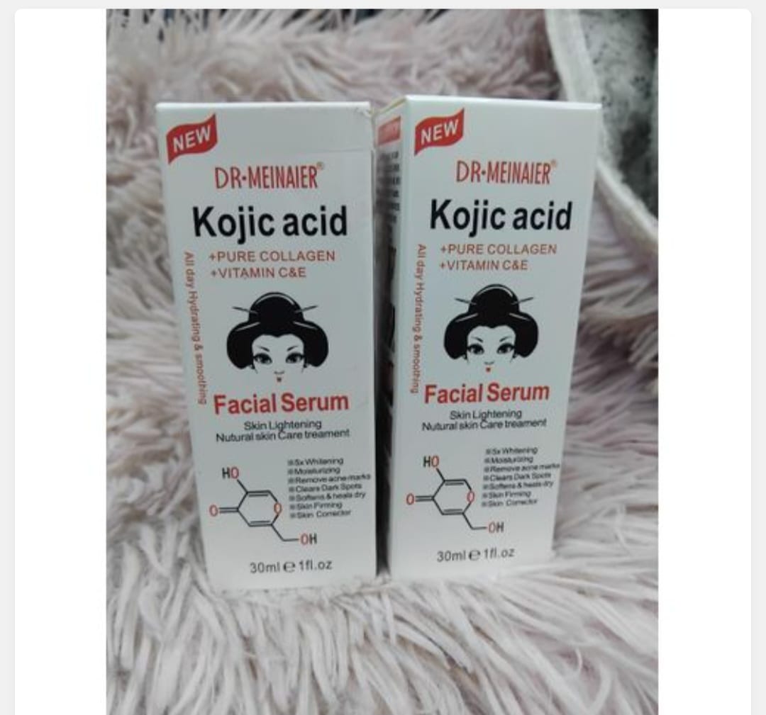 ✨ Pure Collagen Facial Serum with Kojic Acid. an advanced skincare formula designed to brighten skin, reduce dark spots, and improve skin firmness. It combines the benefits of collagen, which helps ma