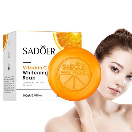 New Arrivals !!SADOER Vitamin C Soap, Vitamin C Black Spots Whitening Soap, Removes Dirt, Whiten Black Spots, Fade Dark Marks, Brighten Skin,