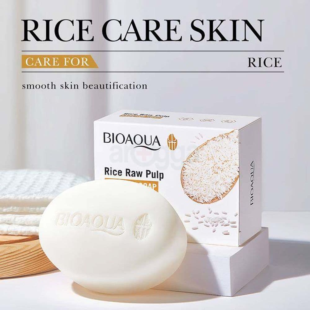 BIOAQUA RICE RAW PULP ESSENCE SOAP MOISTURIZING HYDRATING SKIN REJUVENATION BATH OIL CONTROL SOAP 100G