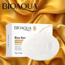 BIOAQUA RICE RAW PULP ESSENCE SOAP MOISTURIZING HYDRATING SKIN REJUVENATION BATH OIL CONTROL SOAP 100G
