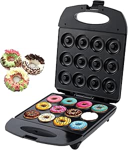 THE SOKANY SK 821 DONUT MAKER 12 SLOTS  A COMPACT ELECTRIC APPLIANCE DESIGNED FOR QUICKLY MAKING HOMEMADE, NON-FRIED MINI DONUTS.