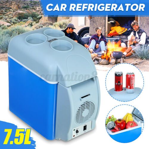 CAR FRIDGE, 7.5L PORTABLE SMALL CAR REFRIGERATOR FREEZER COOLER WARMER 12V CAMPING TRAVEL REFRIGERATOR