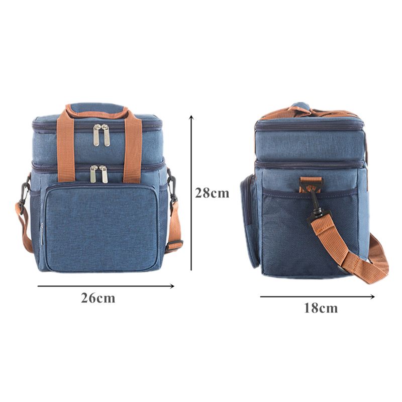 Lunch Box for Men & Women - Double-Layer Insulated Lunch Bag with Leakproof Liner, Portable Cooler for Work, Travel, or Picnic