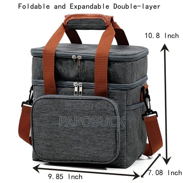 Lunch Box for Men & Women - Double-Layer Insulated Lunch Bag with Leakproof Liner, Portable Cooler for Work, Travel, or Picnic