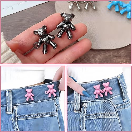 Button Pins for Jeans, Adjustable Pant Buttons, Waist Tightener No Sewing Required for Loose Jeans Women, Girls Gift Detachable