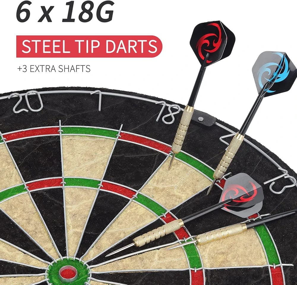 BRISTLE SISAL DARTBOARD BRISTLE SISAL DARTBOARD  MADE FROM HIGH-QUALITY COMPRESSED SISAL FIBERS FOR DURABILITY SELF-HEALING SURFACE – HOLES CLOSE AFTER DARTS ARE REMOVED DESIGNED FOR USE WITH STEEL-TI