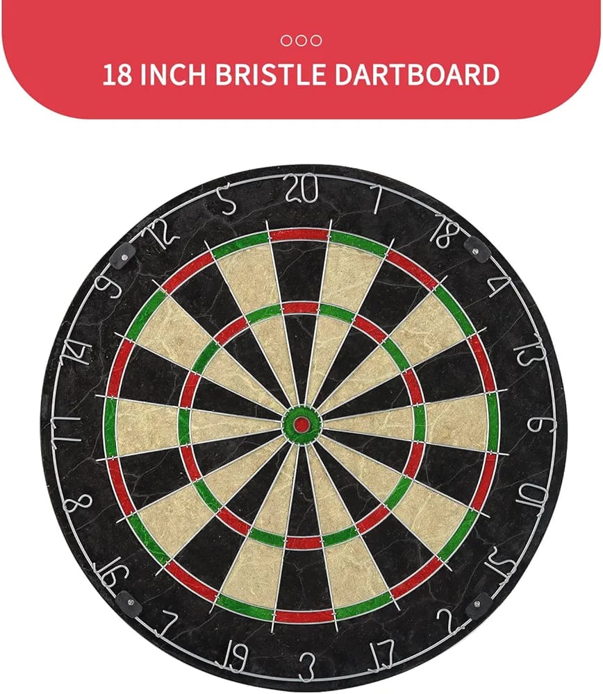 BRISTLE SISAL DARTBOARD BRISTLE SISAL DARTBOARD  MADE FROM HIGH-QUALITY COMPRESSED SISAL FIBERS FOR DURABILITY SELF-HEALING SURFACE – HOLES CLOSE AFTER DARTS ARE REMOVED DESIGNED FOR USE WITH STEEL-TI