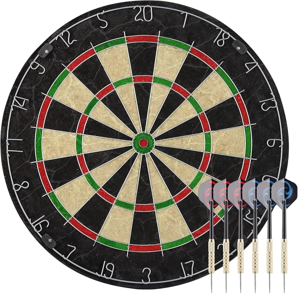 BRISTLE SISAL DARTBOARD BRISTLE SISAL DARTBOARD  MADE FROM HIGH-QUALITY COMPRESSED SISAL FIBERS FOR DURABILITY SELF-HEALING SURFACE – HOLES CLOSE AFTER DARTS ARE REMOVED DESIGNED FOR USE WITH STEEL-TI
