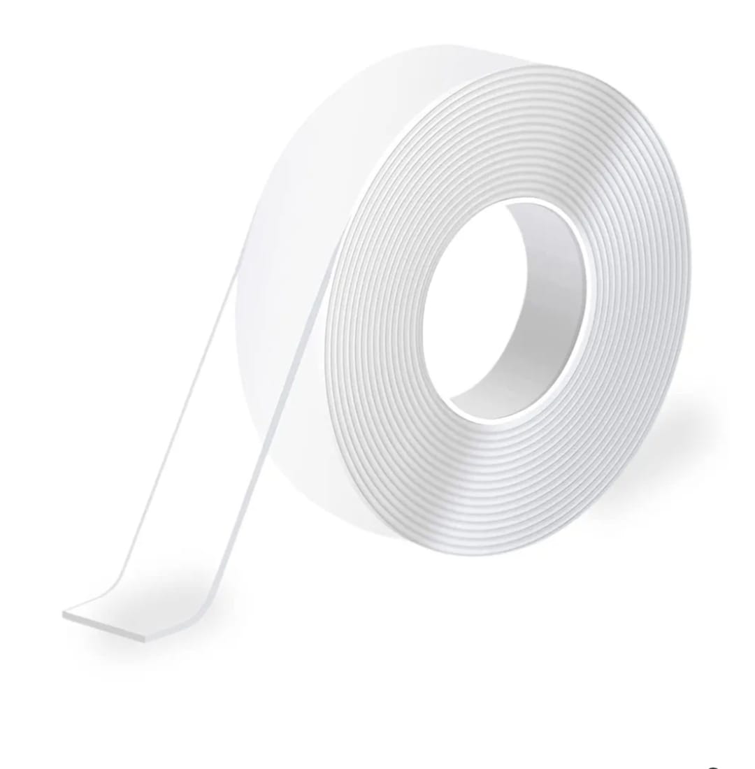 Double Sided Tape Heavy Duty, Transparent Magic Nano Tape, Multipurpose Removable Adhesive Grip Mounting Tape Washable for Carpet, Wall Decor, Hanging Picture, DIY Projects
