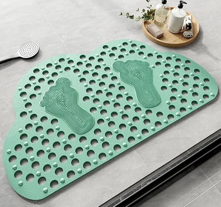 Anti Skid Mat for Bath and Bathroom Shower Mat Floor Bathroom Anti Slip Mat with Suction Cups & Drain Holes 50 cm by 80  cm