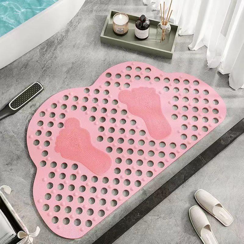Anti Skid Mat for Bath and Bathroom Shower Mat Floor Bathroom Anti Slip Mat with Suction Cups & Drain Holes 50 cm by 80  cm