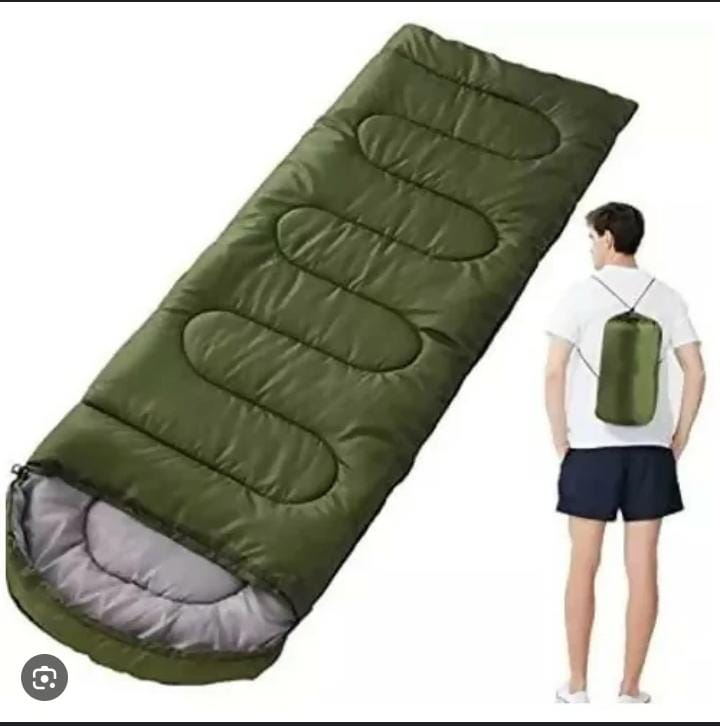 Heavy Duty Army Green Sleeping Bag - Warm, Waterproof, Portable, Single Person Outdoor Camping Gear.220*75 cm