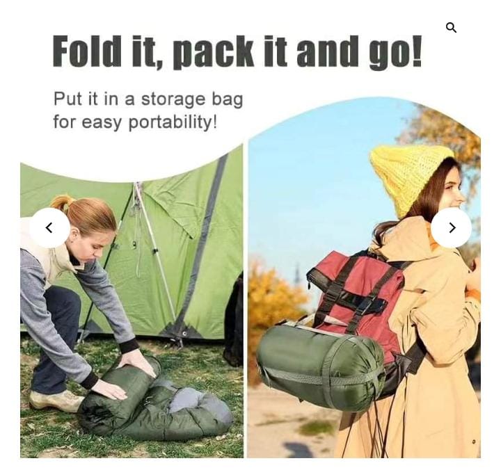 Heavy Duty Army Green Sleeping Bag - Warm, Waterproof, Portable, Single Person Outdoor Camping Gear.220*75 cm