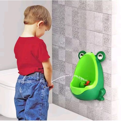 BOYS POTTY URINAL WITH CUTE FROG SHAPE.POTTY TRAINING PLASTIC URINAL.ADJUSTABLE WITH CHILD HEIGHT.Cute frog boys urinal.Kids Urinal Pee Bathroom Trainer Baby Boys Standing Potty Frog Shape.