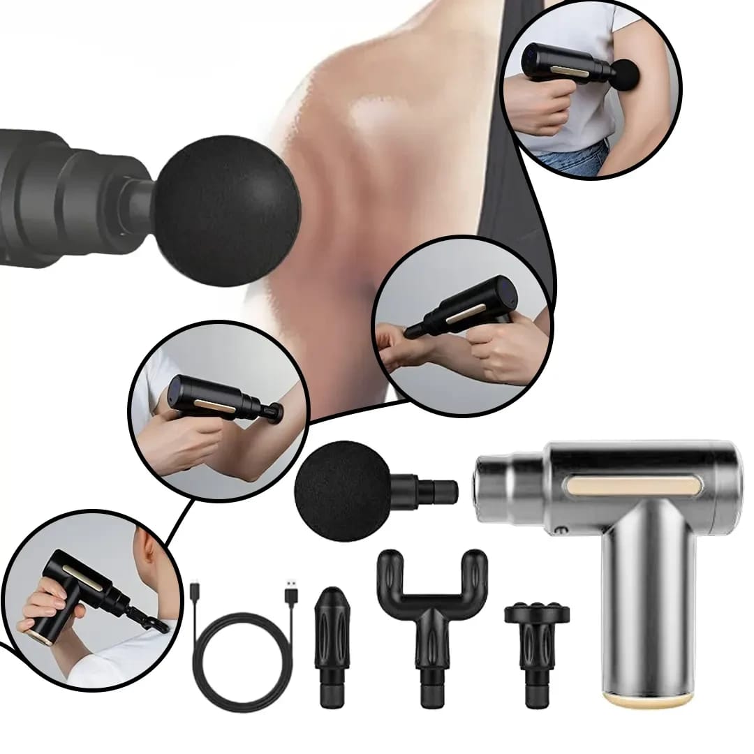 New arrivals 🔥🔥🔥🔥🤼🎳 Massage gun - 6 speed, 4 head options, rechargeable, now available with a golden ring