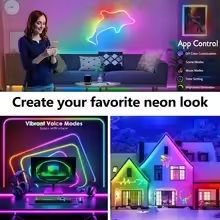 LED Neon RGB-Magic Smart Rope Light – 5M/10M Flexible Snake Light with App & Remote Control, Flexible Music Sync for home ,room, pool, Gaming Room Décor.
