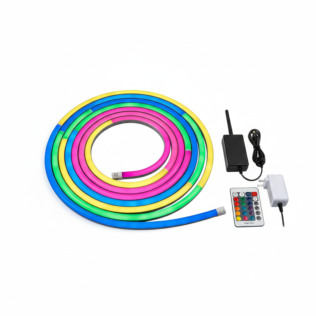 LED Neon RGB-Magic Smart Rope Light – 5M/10M Flexible Snake Light with App & Remote Control, Flexible Music Sync for home ,room, pool, Gaming Room Décor.