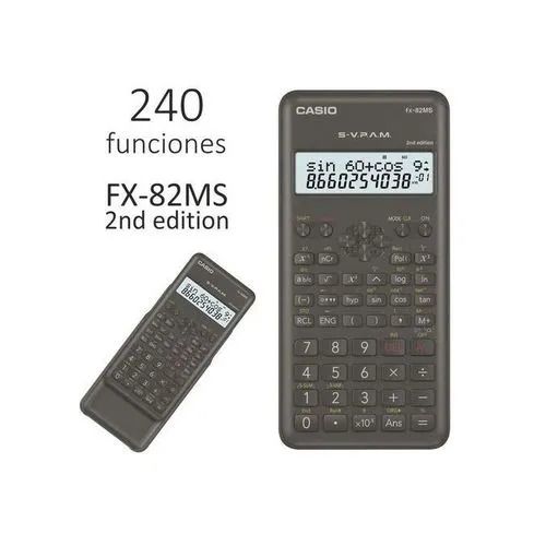 fx-82MS 2nd Edition Scientific Calculator - 240 Functions - 2-Line Display - Black Perfect for high school and university students..