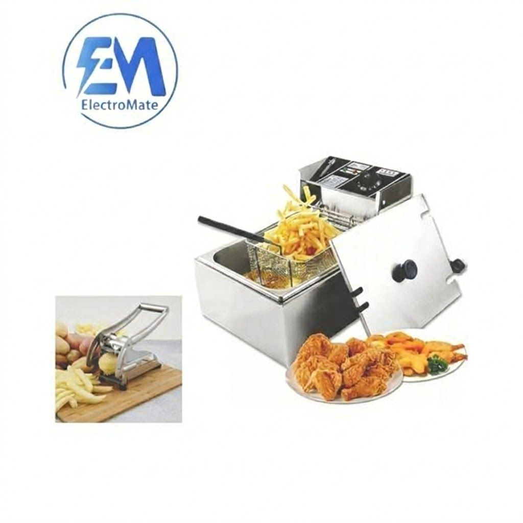Electromate 6L Deep Fryer - High Speed Electric Chips & Chicken Fryer with Temperature Control