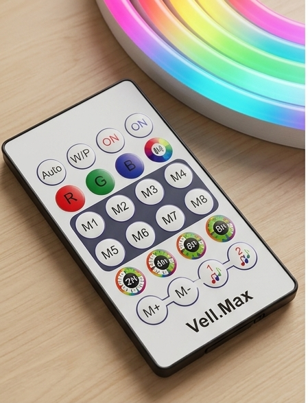 Vellmax 5M RGB Neon LED Strip /snake Light - USB Powered, Remote & App Control, Music Sound Sync