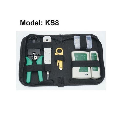 18Pcs Cable Clamp Tester Stripping Tool Crystal Head Network Tool Kit