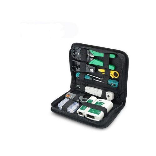 18Pcs Cable Clamp Tester Stripping Tool Crystal Head Network Tool Kit