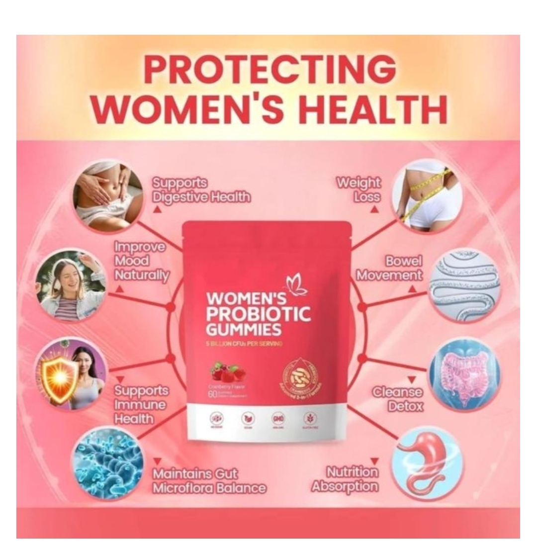 women's probiotics gummies female probiotic cranberry flavor 60 gummies