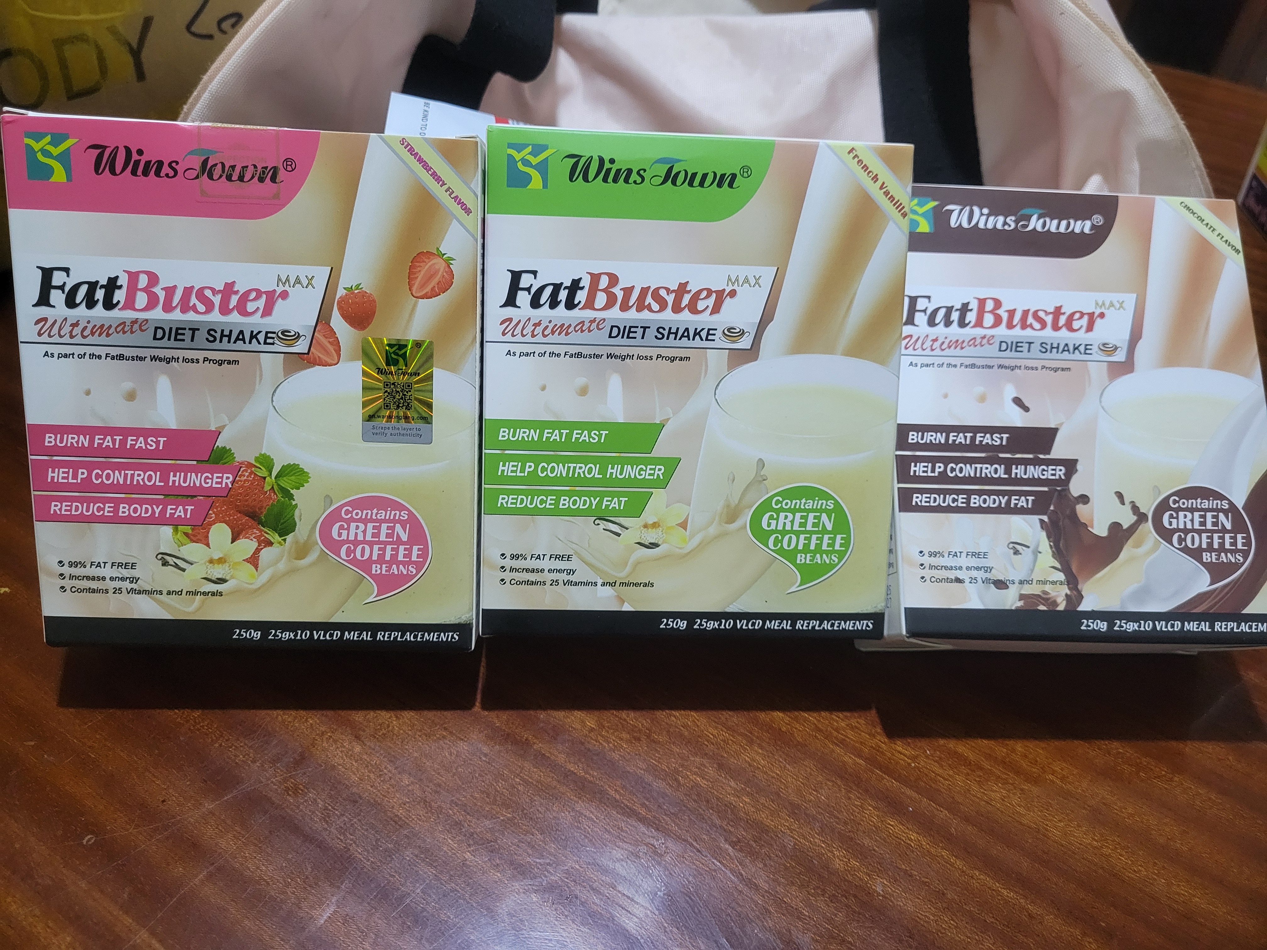 Winstown Fatbuster max ultimate diet shake-Green coffee high protein meal replacement 10 sachets strawberry,chocolate and vanilla buster flavors weight loss supplements