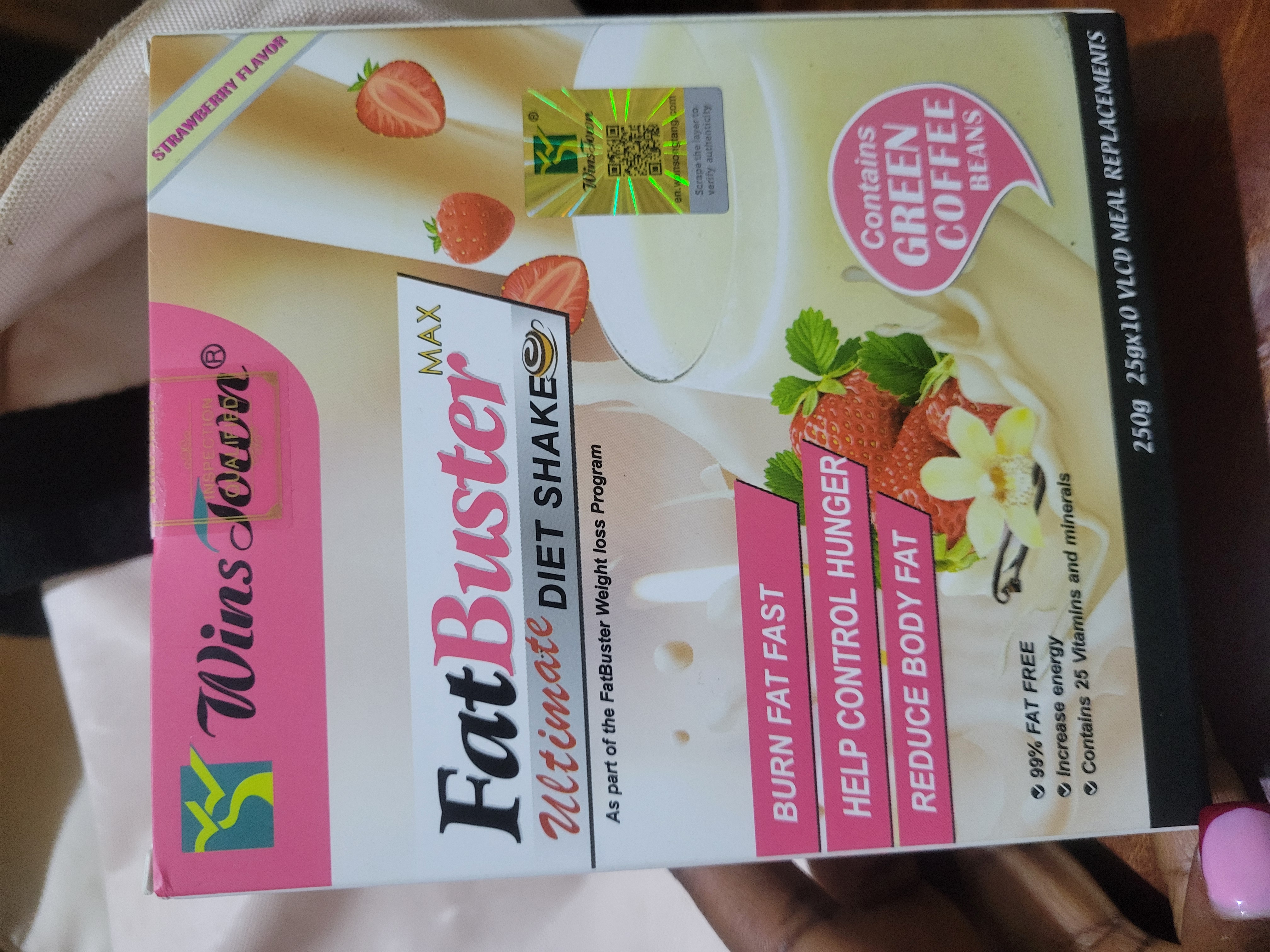 Winstown Fatbuster max ultimate diet shake-Green coffee high protein meal replacement 10 sachets strawberry,chocolate and vanilla buster flavors weight loss supplements